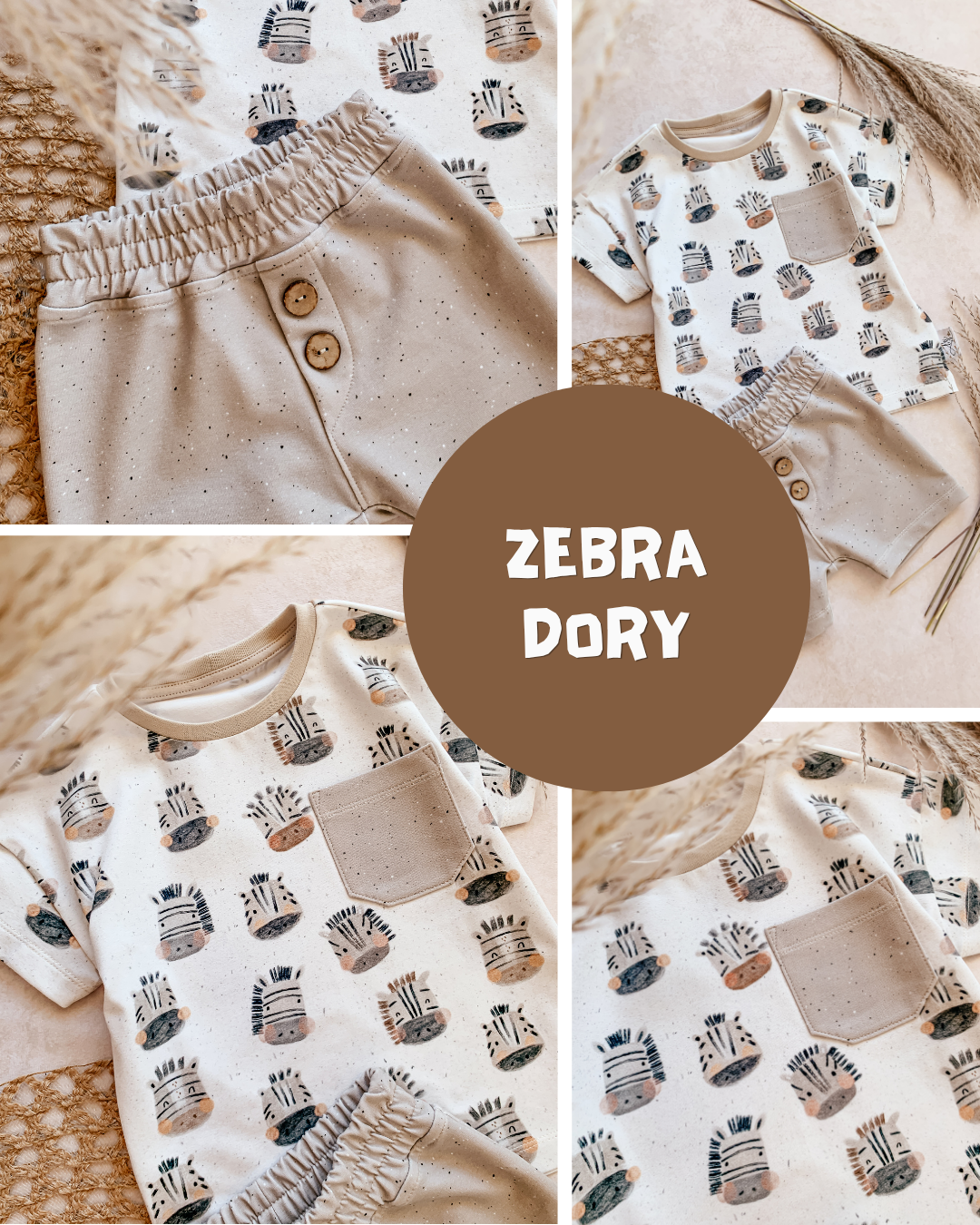 0.5m BIO French Terry Zebra Dory