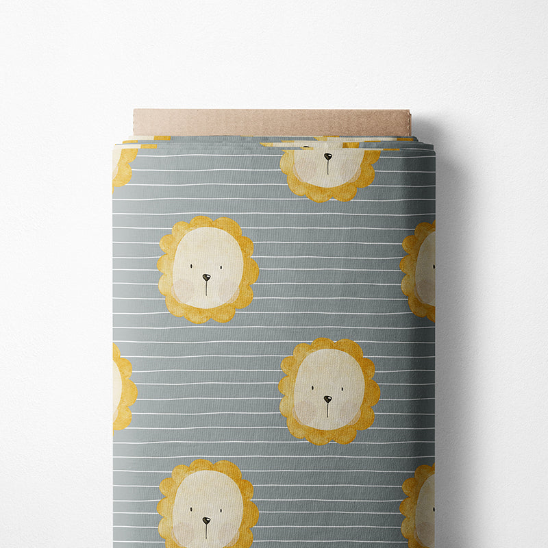 0.5m BIO French Terry Löwe Stripes grau *VORBESTELLUNG*