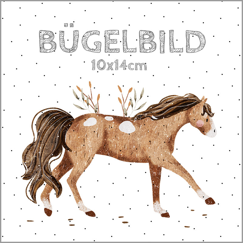 Bügelbild Pferd braun | 10x14cm