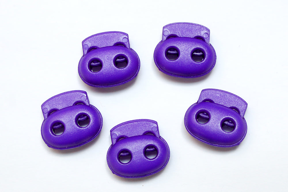 2-Loch-Kordelstopper violett (1 Stück)