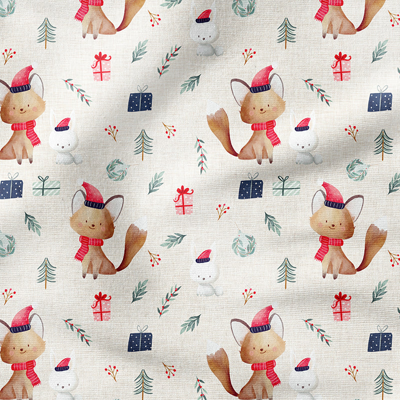 0.5m BIO French Terry Christmas Fox Linen