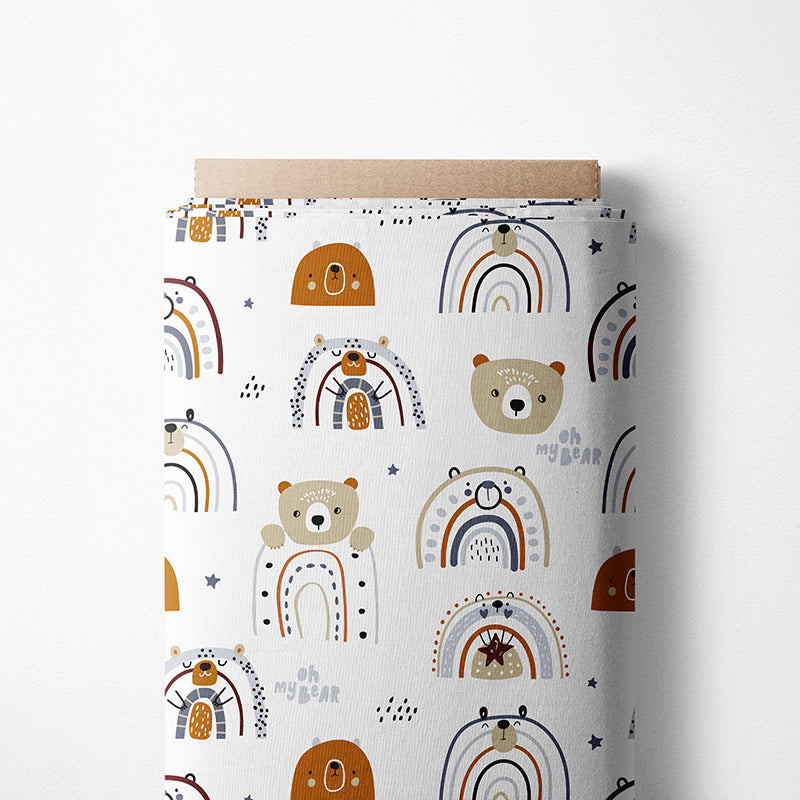 0.5m BIO French Terry Oh my Bear | Regenbogen *STOFFÜBERSICHT*