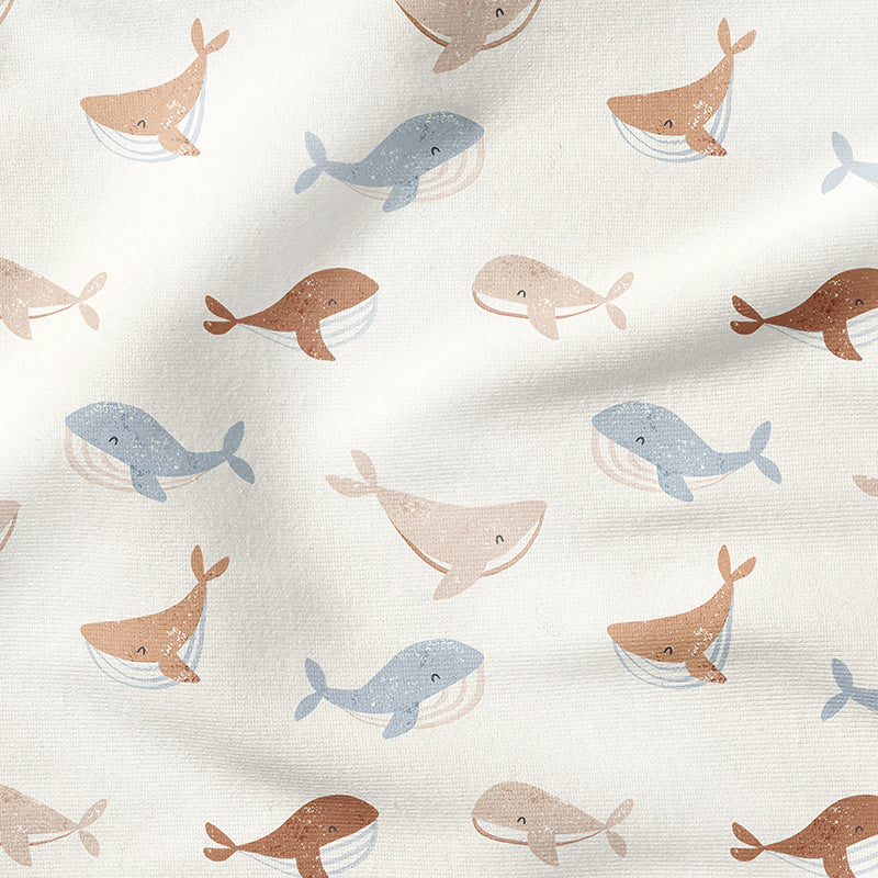 RESTSTÜCK 85cm Bademodestoff Whales