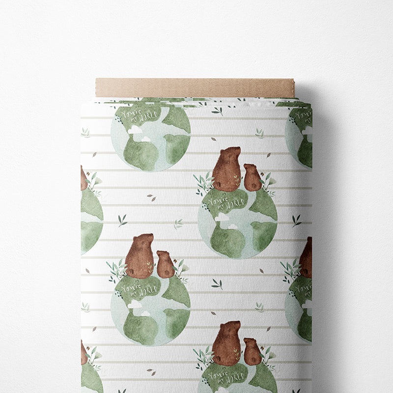 0.5m BIO French Terry You're my world nude *STOFFÜBERSICHT*