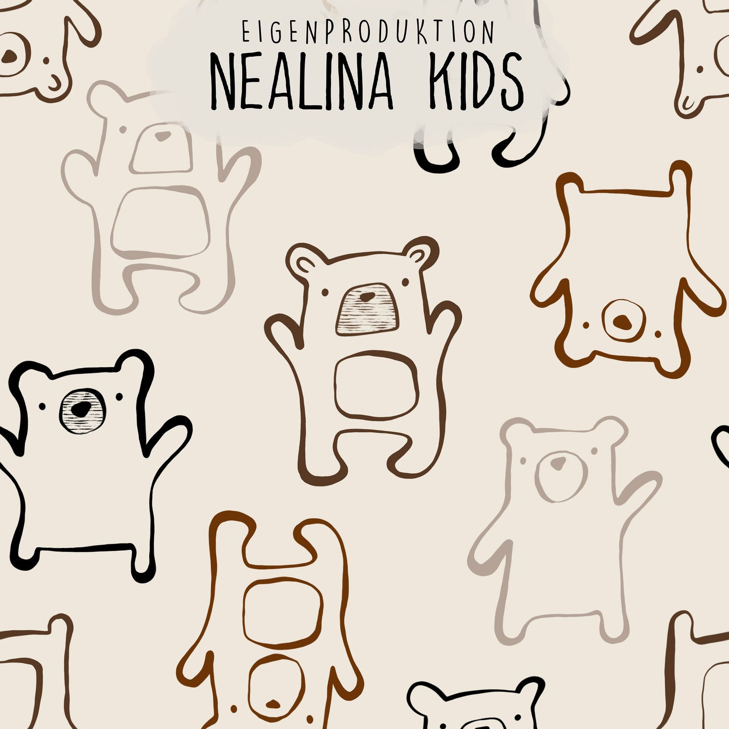 0.5m BIO French Terry My Little Bear neutral