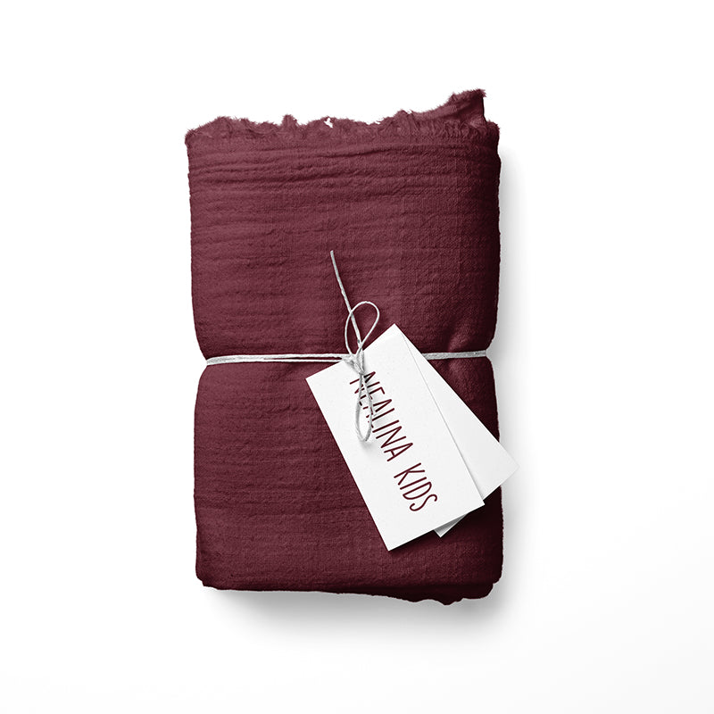 RESTSTÜCK 130cm Musselin bordeaux