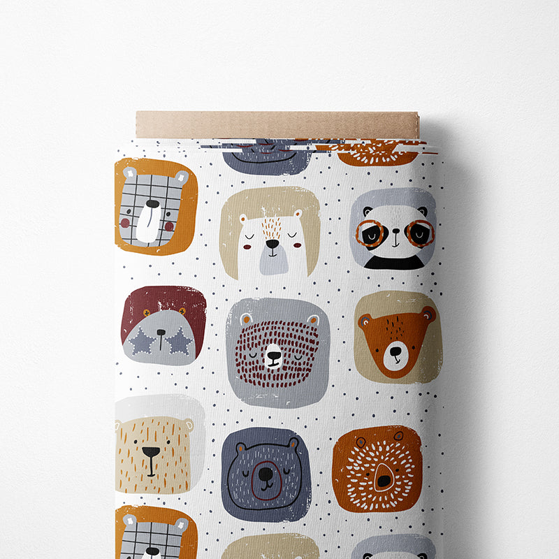 0.5m BIO French Terry Oh my Bear - Portrait weiß *VORBESTELLUNG*