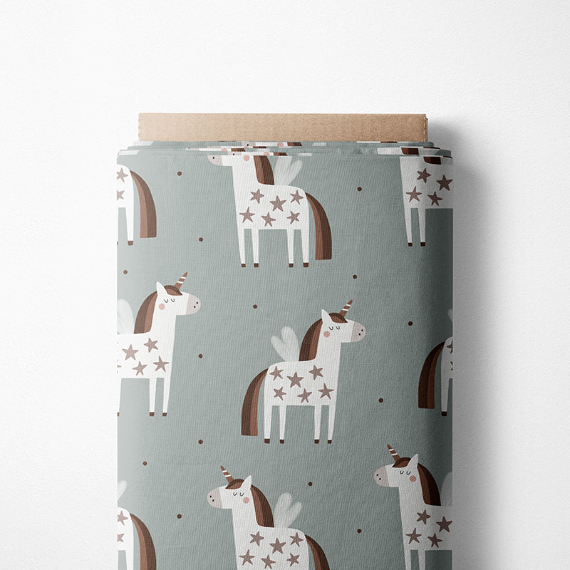 0.5m BIO French Terry Unicorn sage *STOFFÜBERSICHT*
