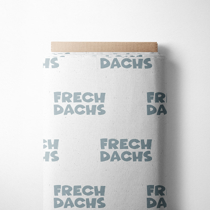 0.5m BIO French Terry Frechdachs weiß-denim *STOFFÜBERSICHT*