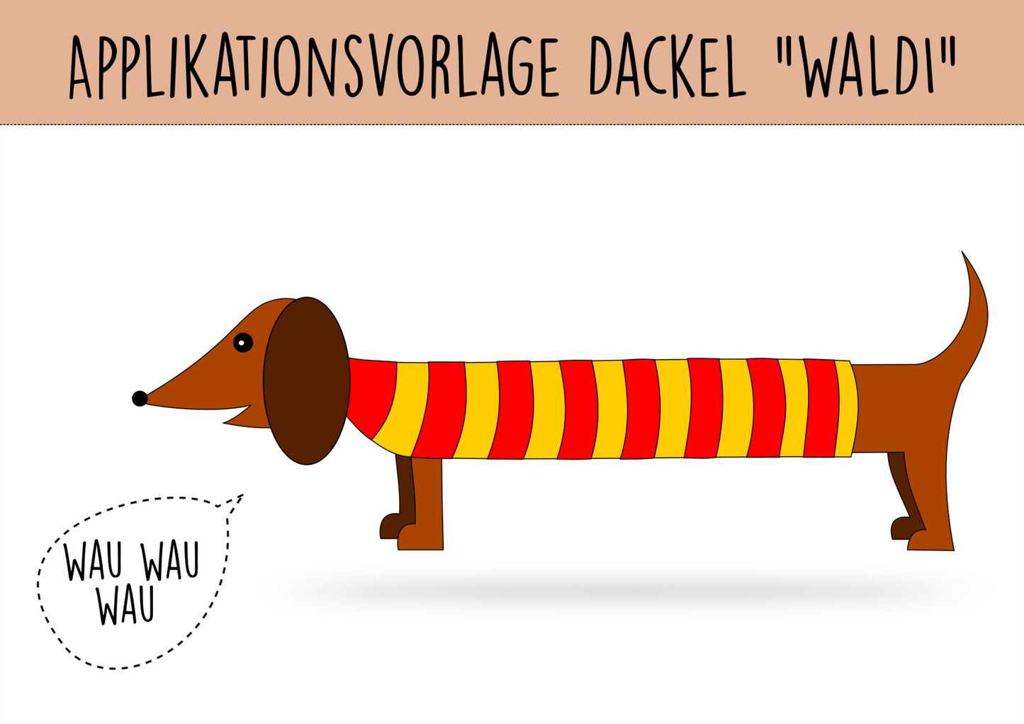 Applikationsvorlage Dackel Waldi
