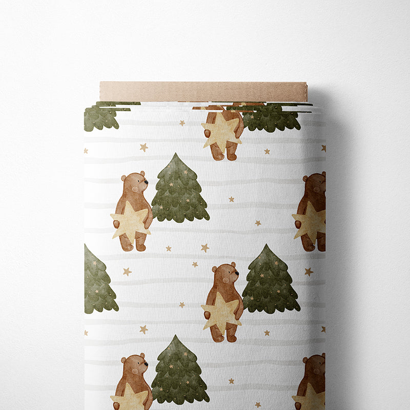 0.5m BIO French Terry Beary Christmas