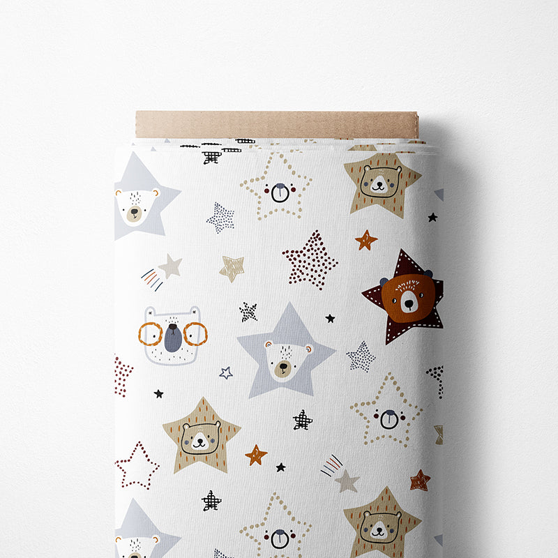 0.5m BIO French Terry Oh my Bear - Stern weiß *VORBESTELLUNG*