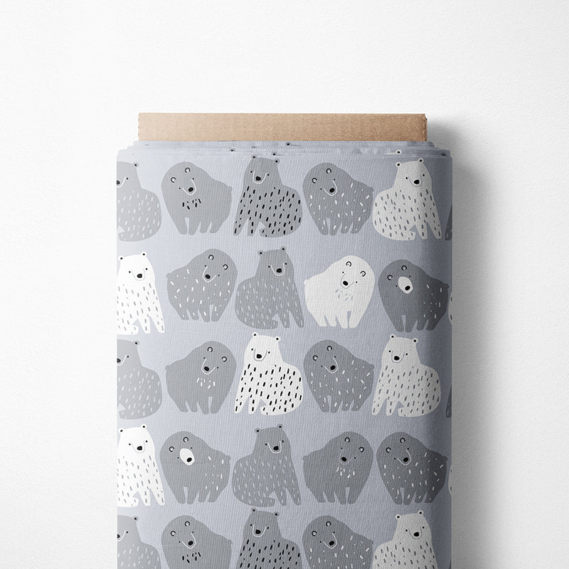 0.5m BIO French Terry Oh my Bear - grau-weiß *VORBESTELLUNG*