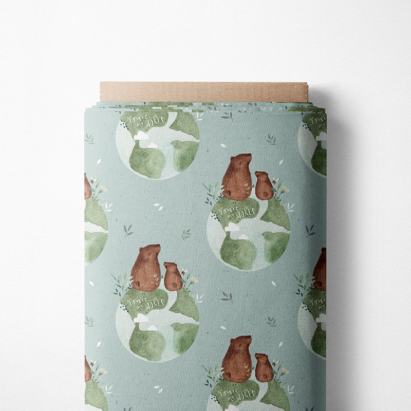 0.5m BIO French Terry You're my world chalk  *STOFFÜBERSICHT*