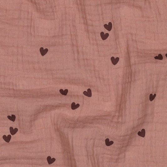 0.5m Musselin Herzen mocha