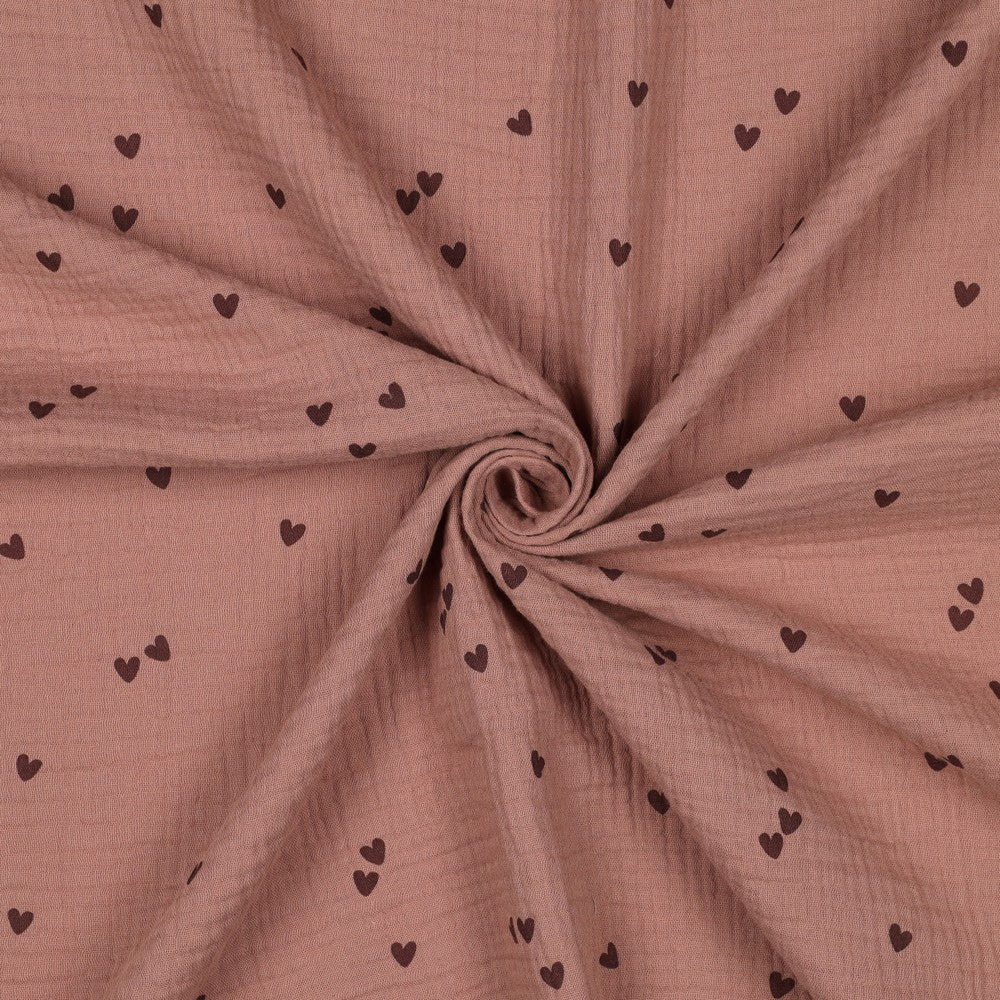0.5m Musselin Herzen mocha