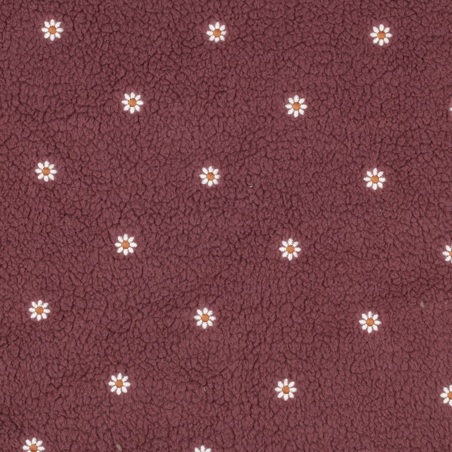 0.5m Teddystoff Blumenstickerei rosa