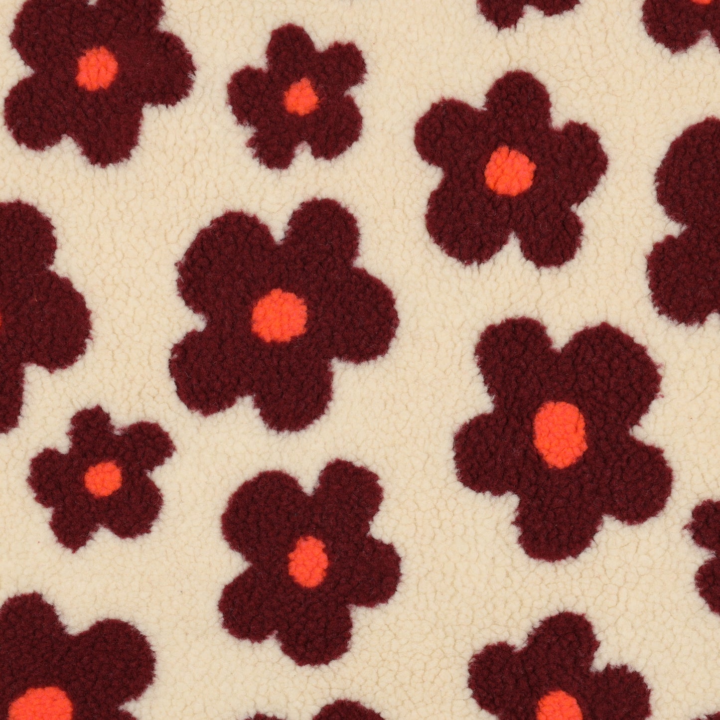 0.5m Teddystoff Jacquard Blumen