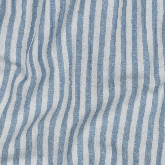 0.5m Musselin Streifen blau