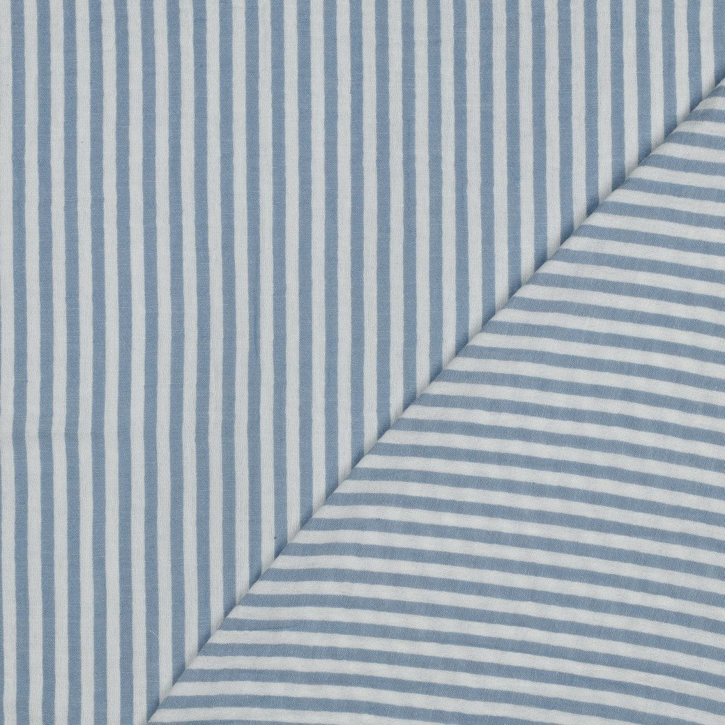 0.5m Musselin Streifen blau