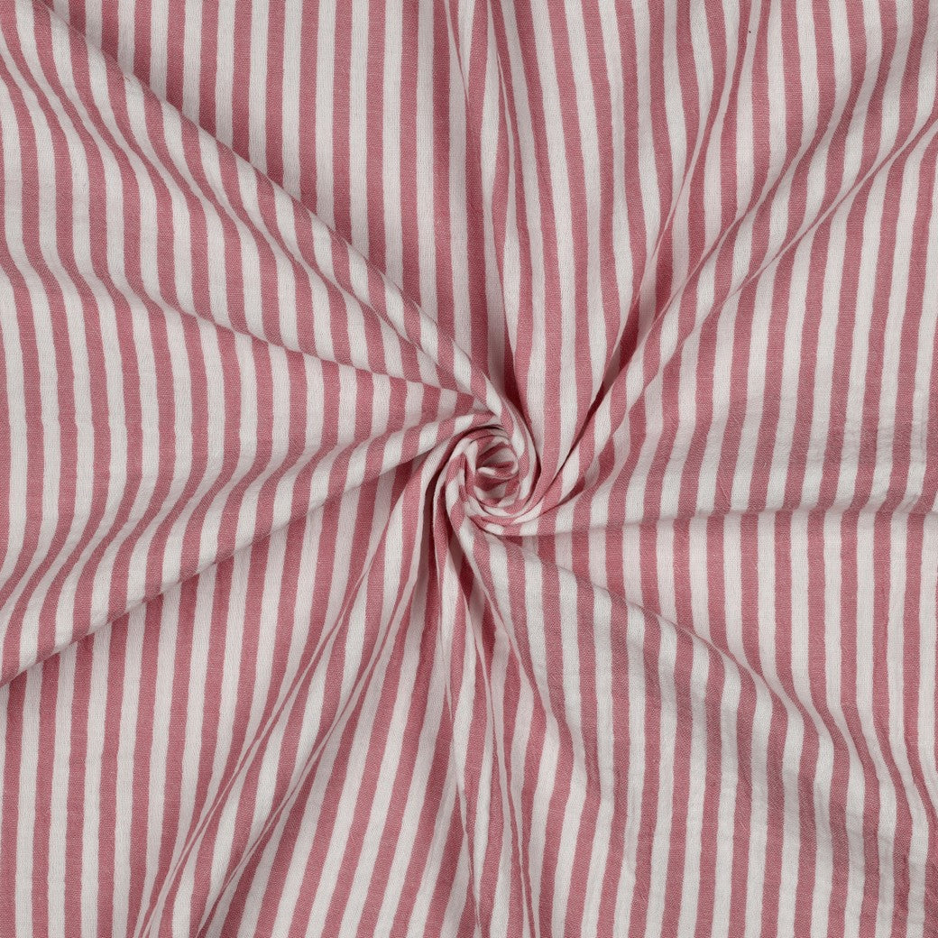 0.5m Musselin Streifen rose