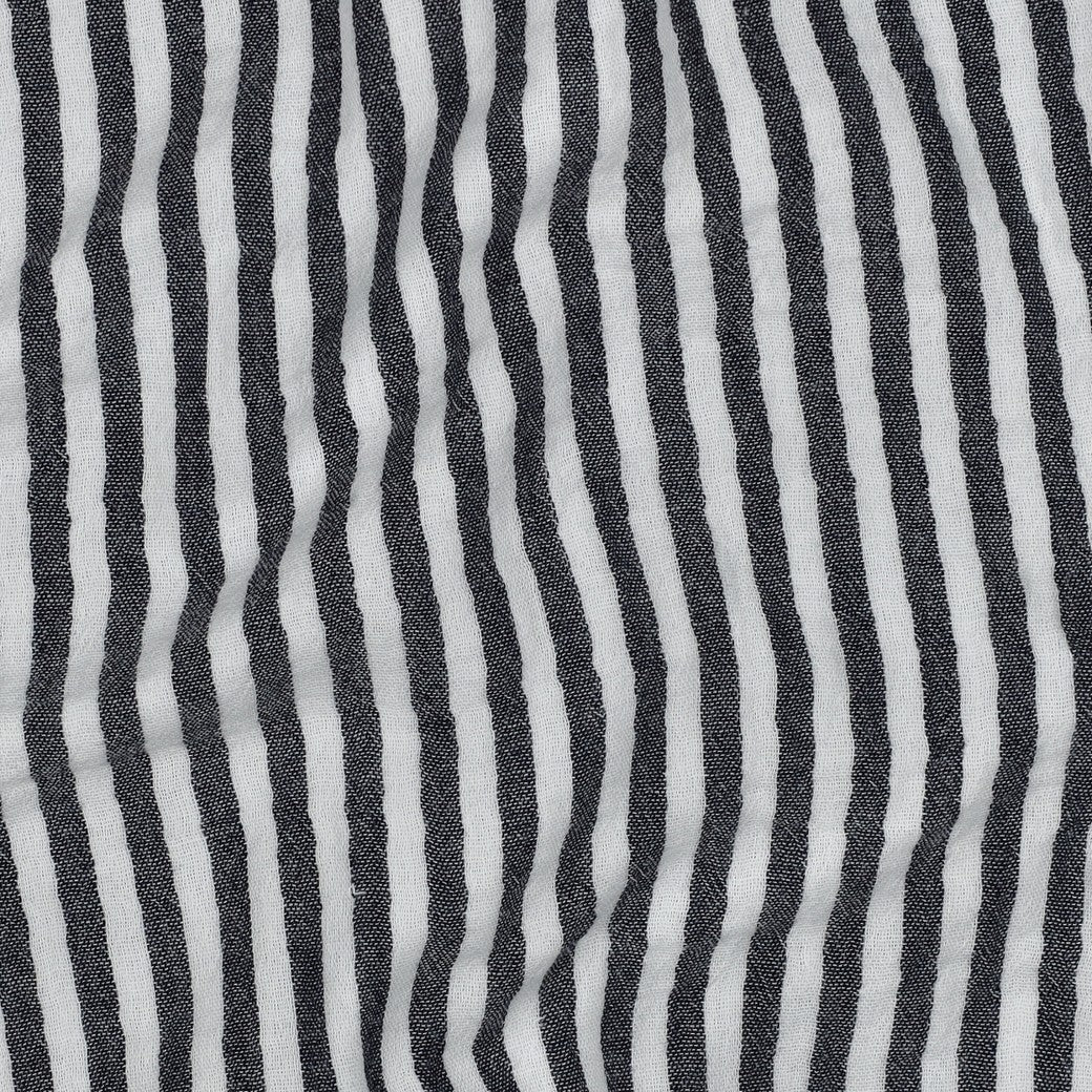 0.5m Musselin Streifen navy