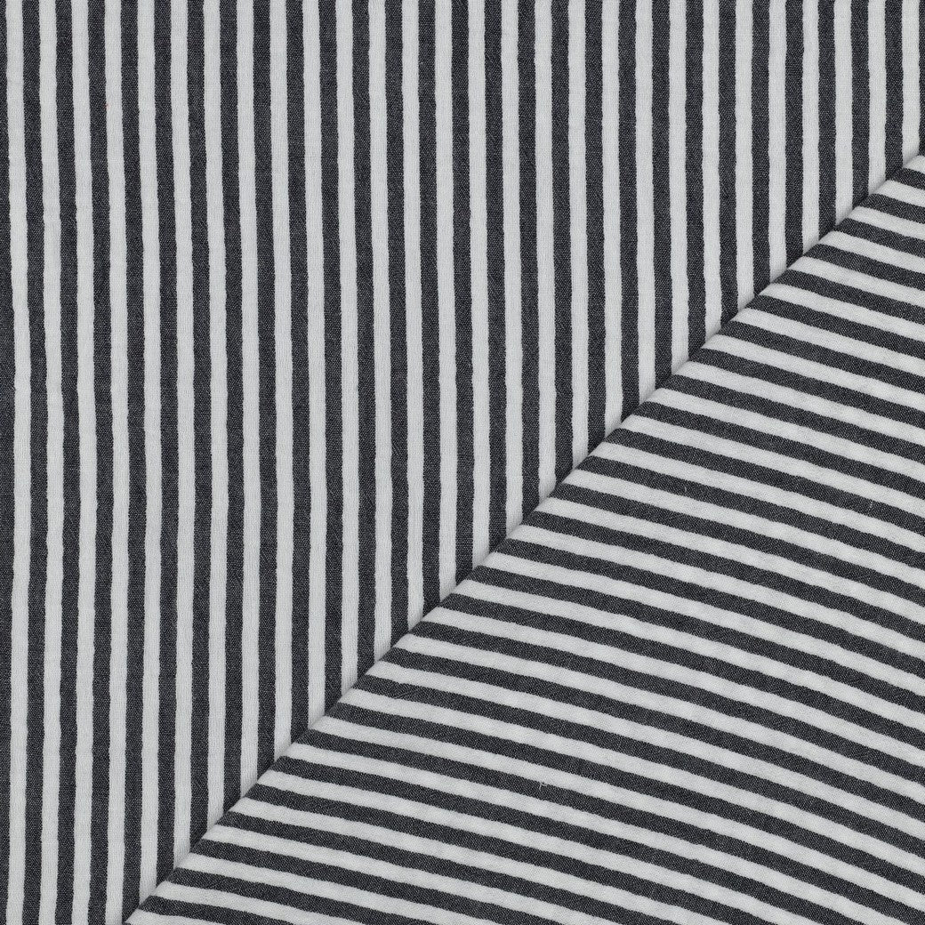 0.5m Musselin Streifen navy