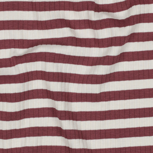 0.5m Rippjersey breit Streifen blush