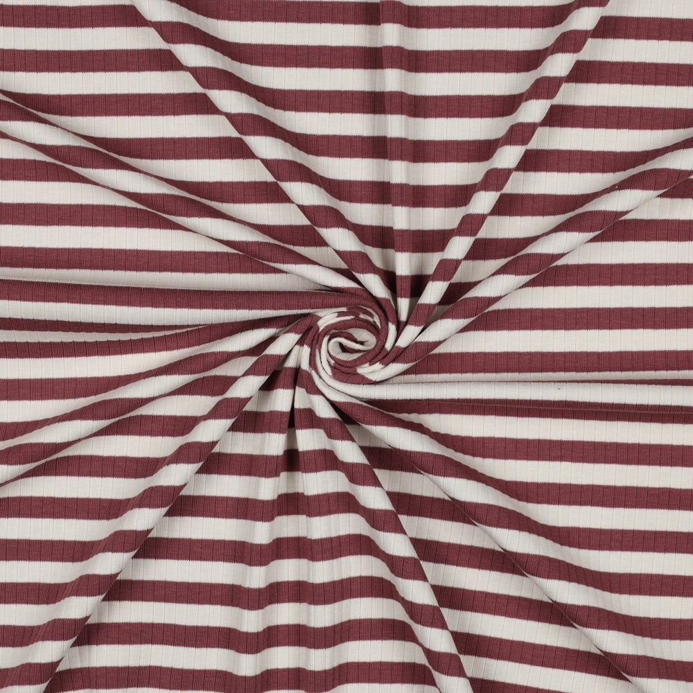 0.5m Rippjersey breit Streifen blush