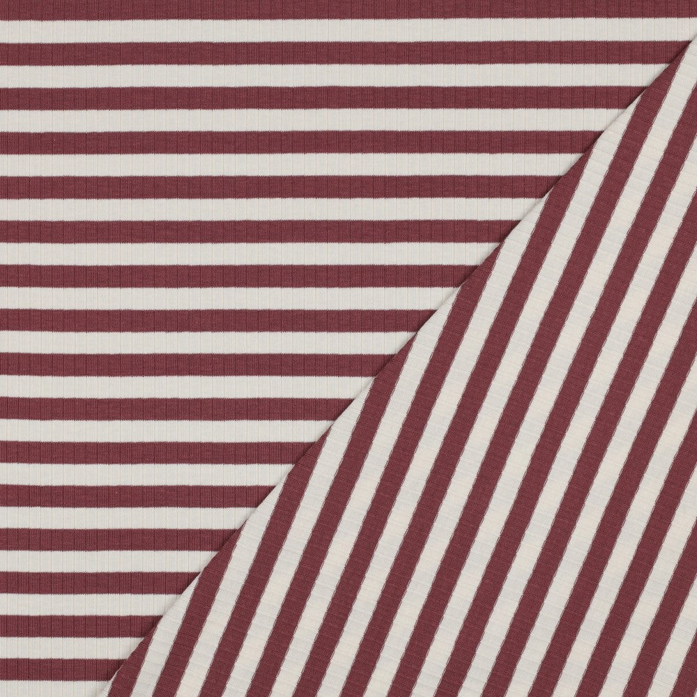 0.5m Rippjersey breit Streifen blush