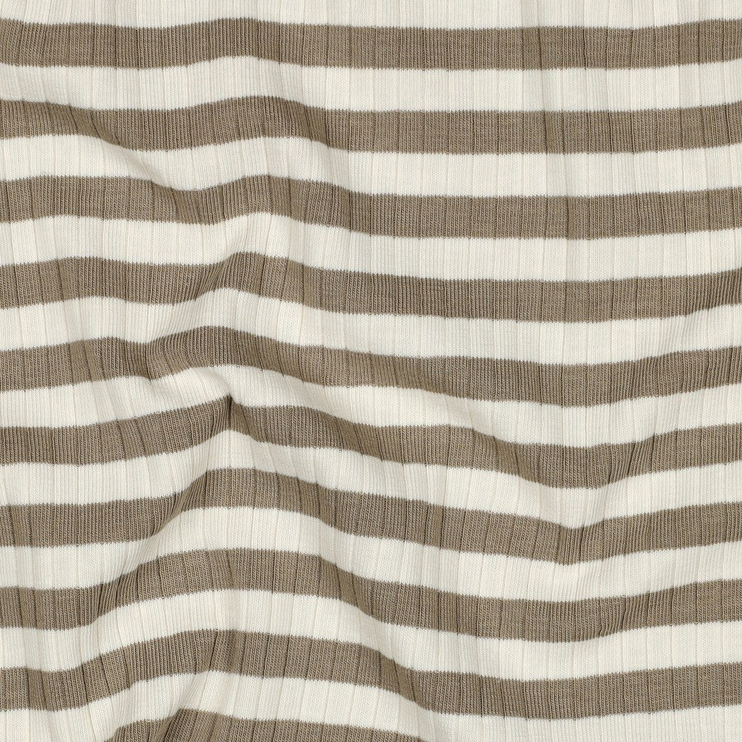 0.5m Rippjersey breit Streifen sand