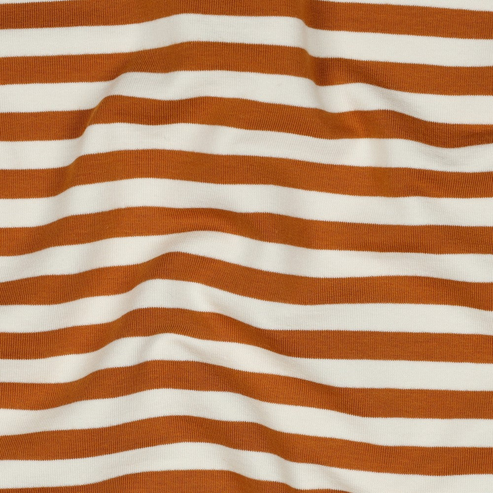 0.5m French Terry Streifen rost