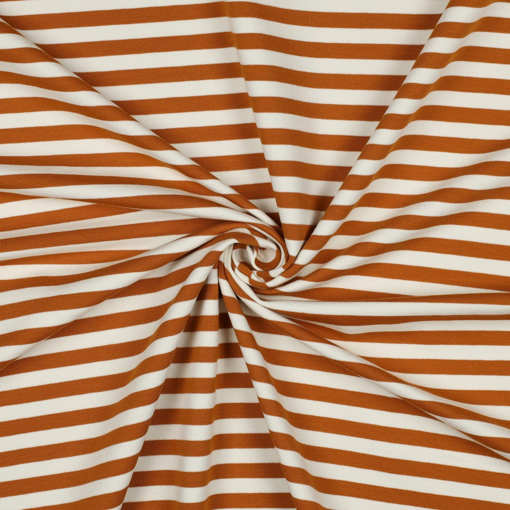 0.5m French Terry Streifen rost