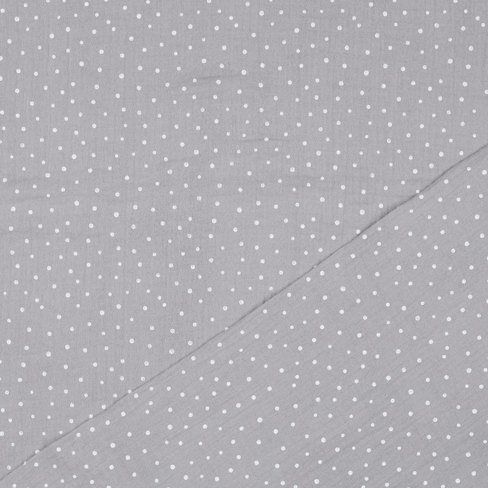 0.5m Musselin Punkte grau
