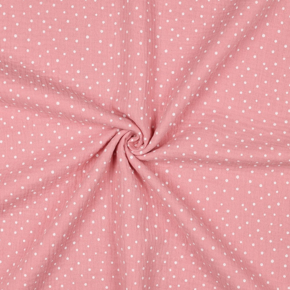 0.5m Musselin Punkte rose