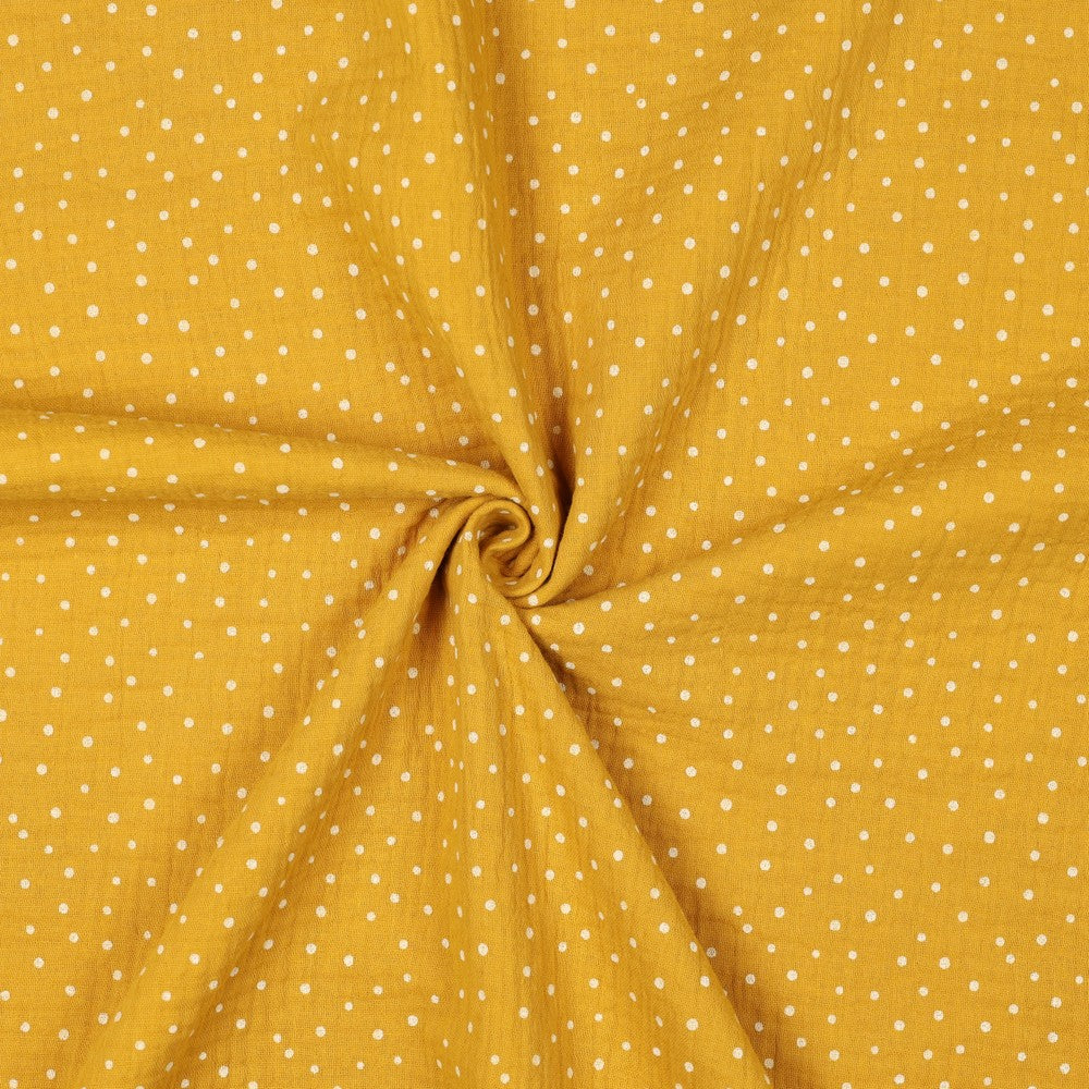 0.5m Musselin Punkte ocker