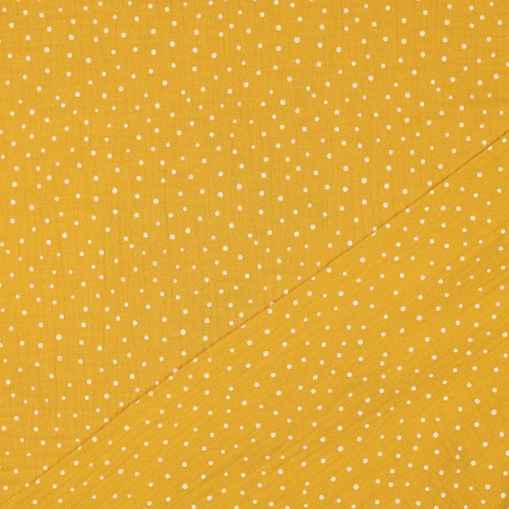 0.5m Musselin Punkte ocker