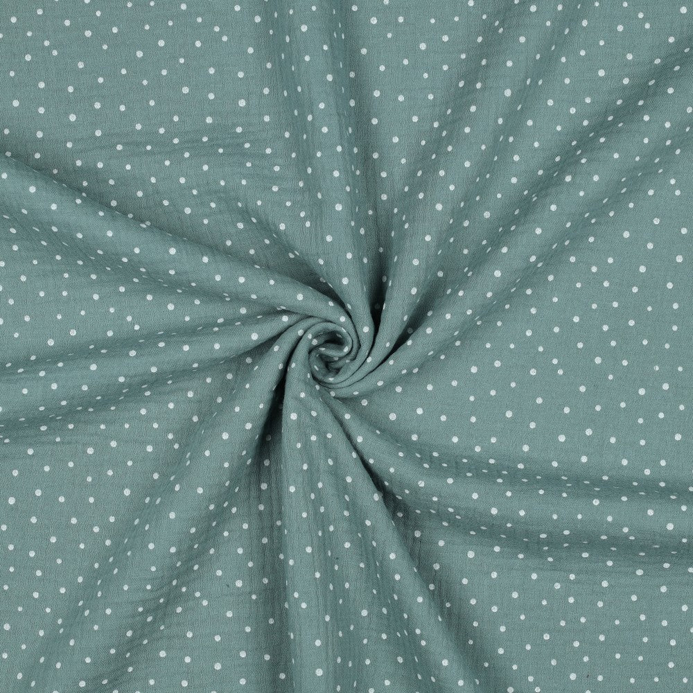 0.5m Musselin Punkte altgrün