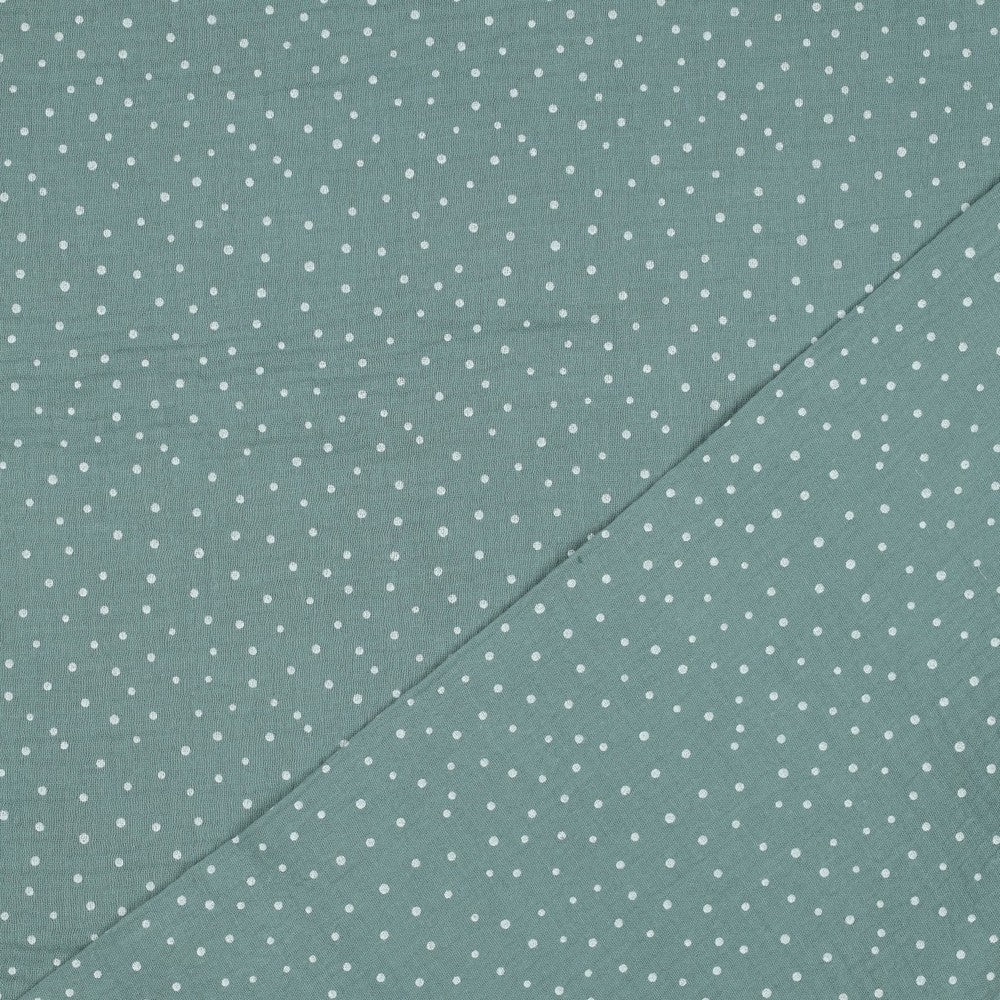 0.5m Musselin Punkte altgrün
