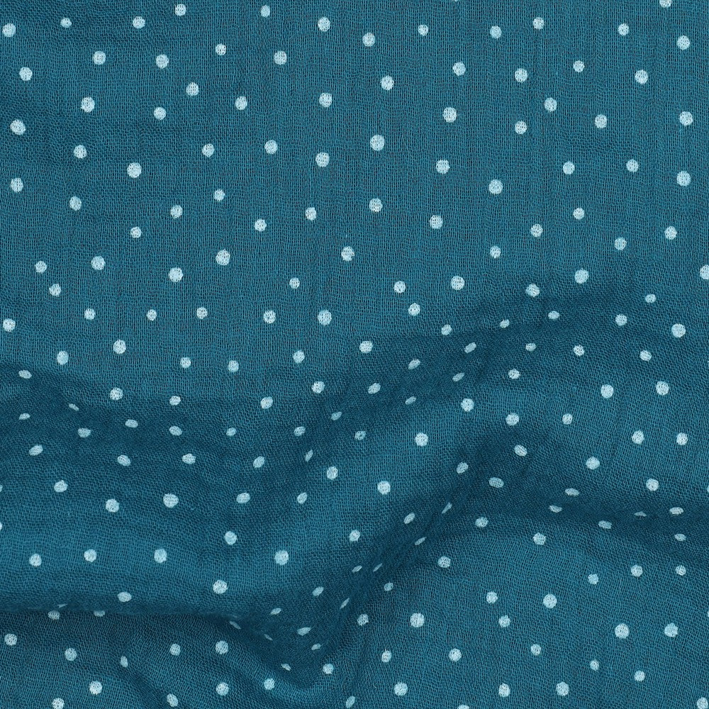 0.5m Musselin Punkte petrol