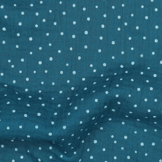 0.5m Musselin Punkte petrol
