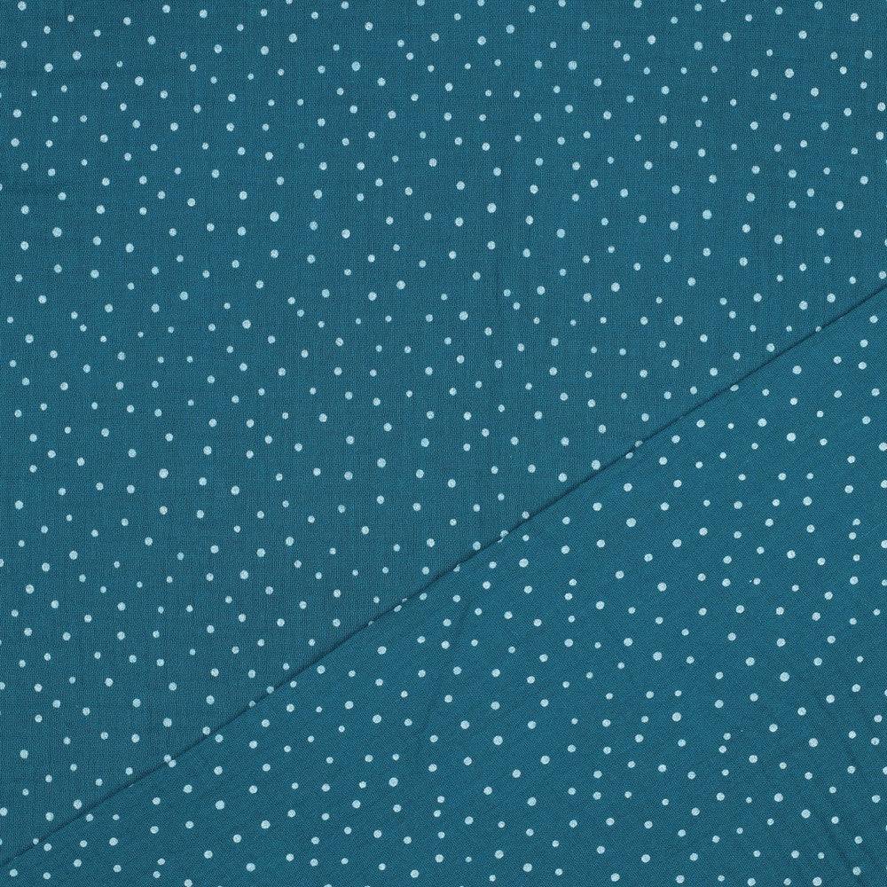 0.5m Musselin Punkte petrol