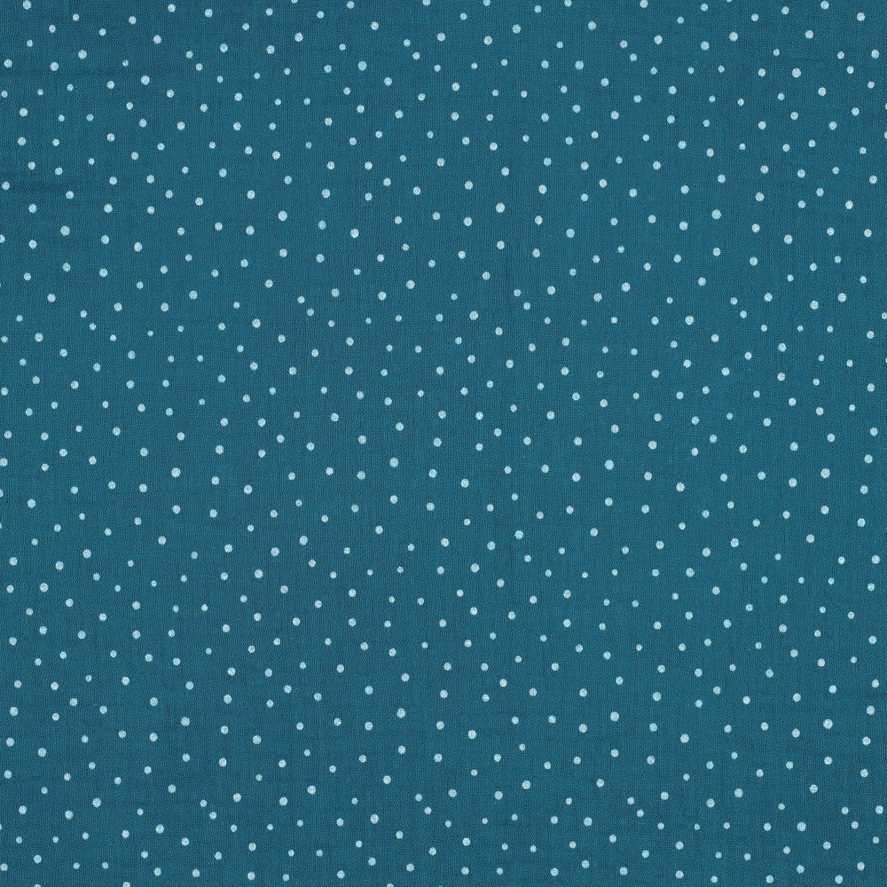 0.5m Musselin Punkte petrol