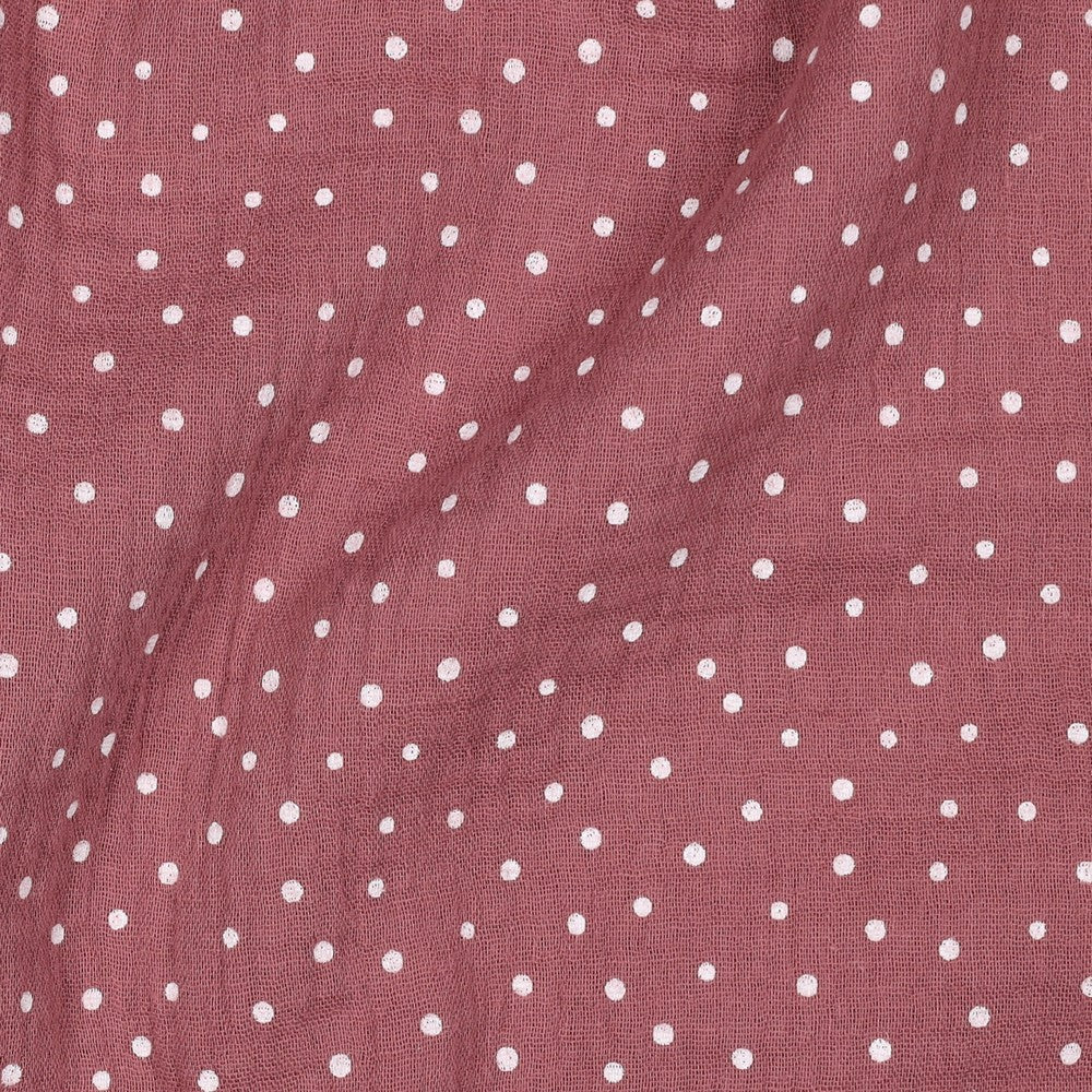 0.5m Musselin Punkte rosewood