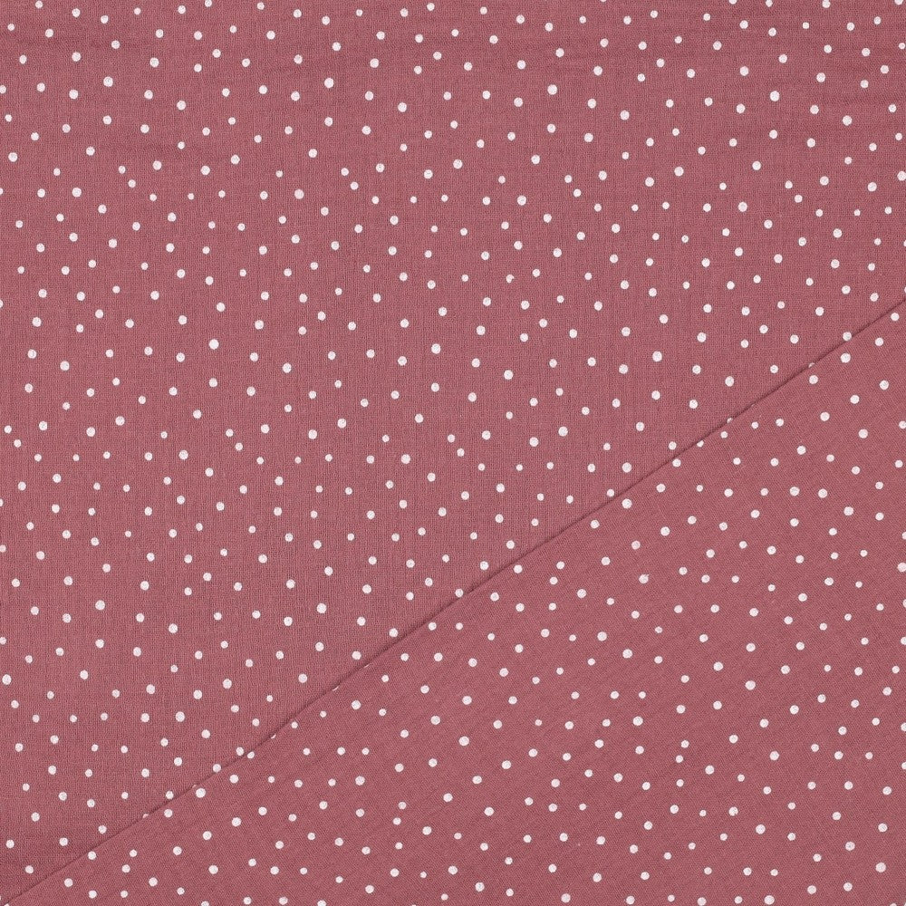0.5m Musselin Punkte rosewood