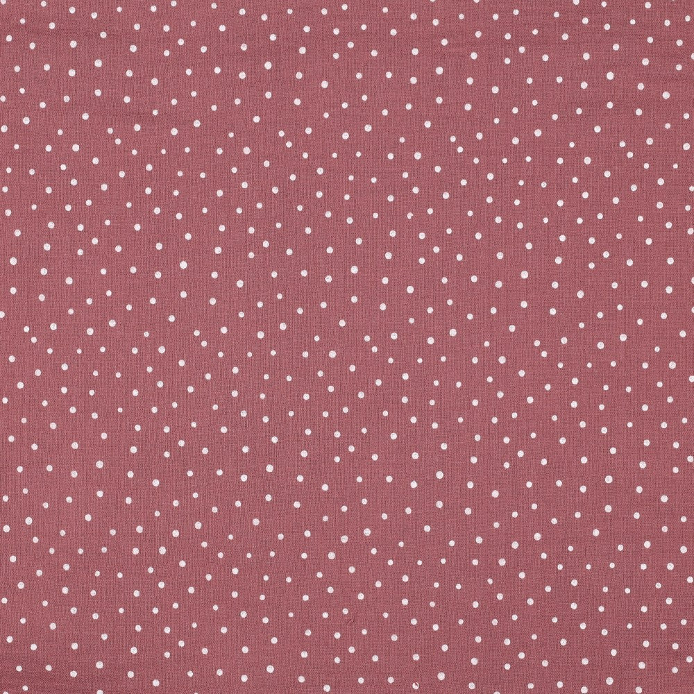 0.5m Musselin Punkte rosewood