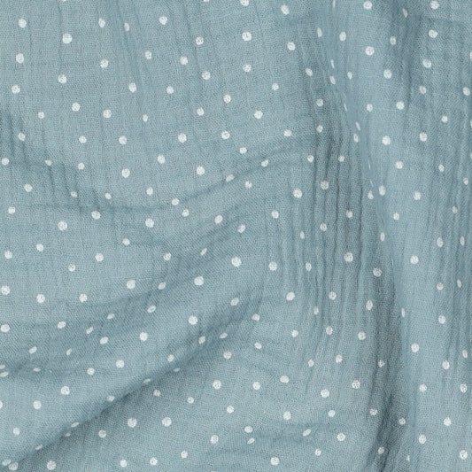0.5m Musselin Punkte aqua