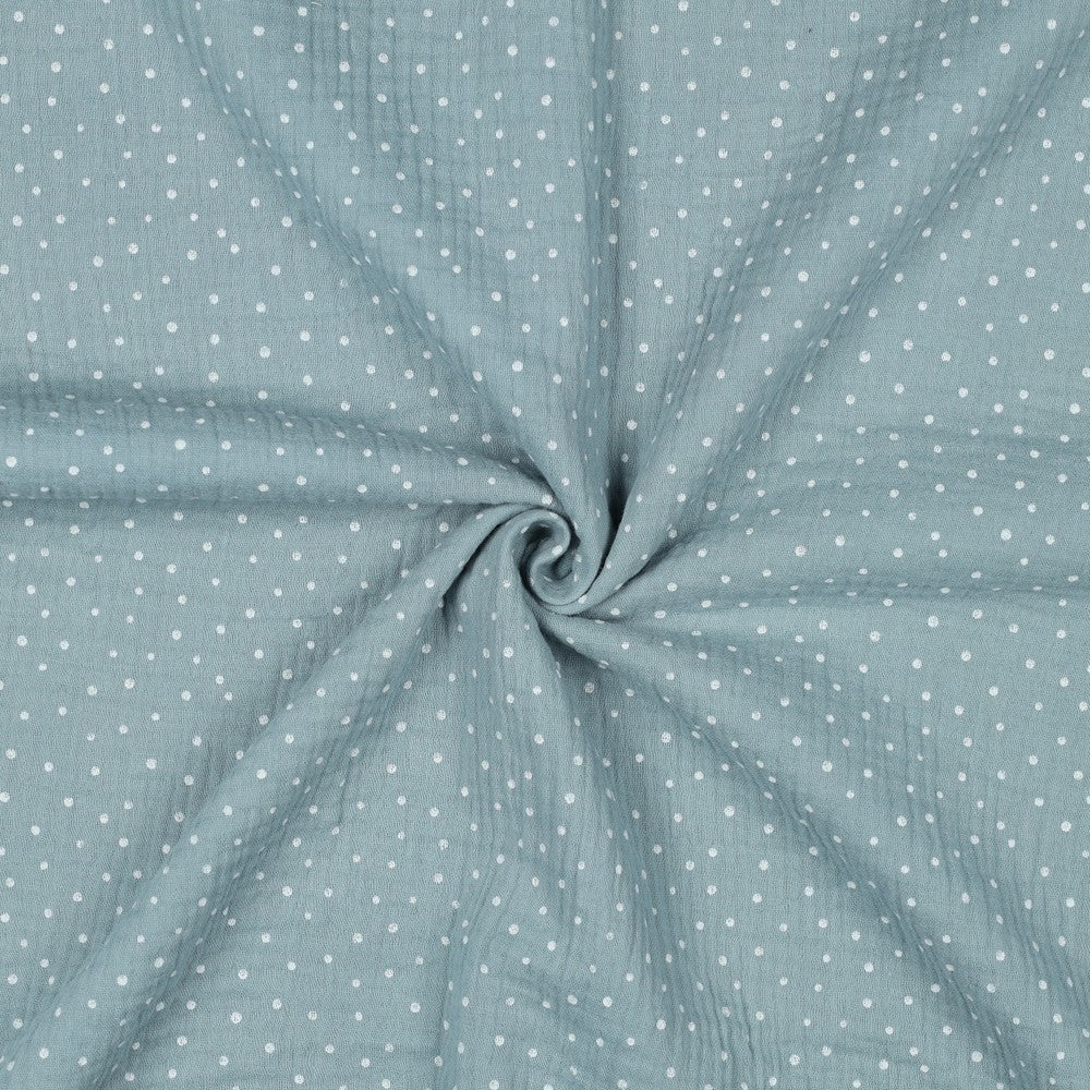 0.5m Musselin Punkte aqua