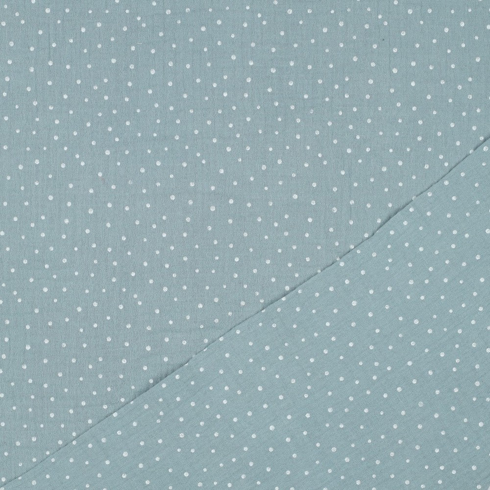 0.5m Musselin Punkte aqua