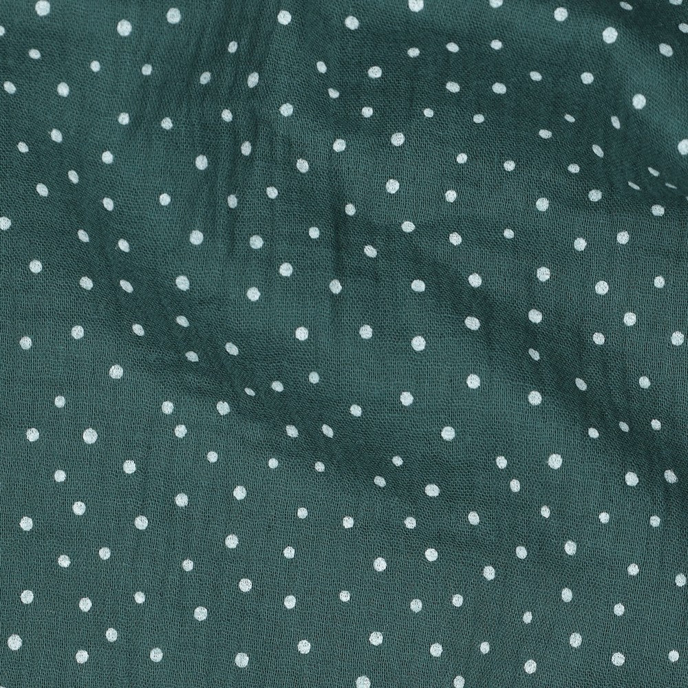 0.5m Musselin Punkte dunkelgrün